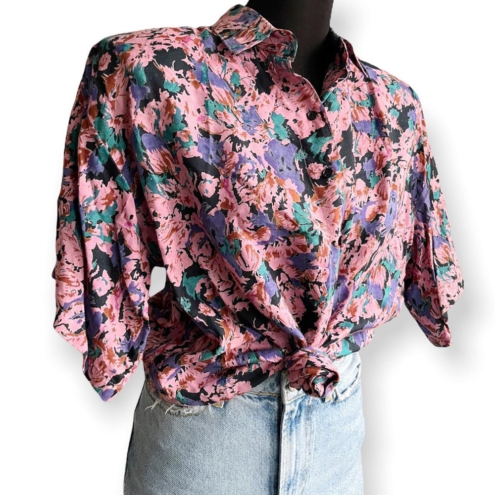 Vintage soft all over floral print button down